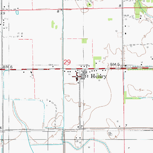 Topographic Map of Saint John Catholic Church, LA