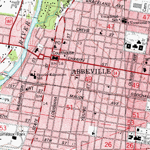 Topographic Map of Vermilion Full Gospel Tabernacle, LA