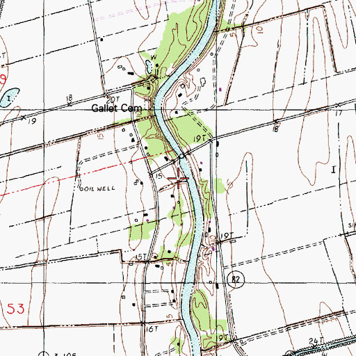 Topographic Map of Woodlawn Bridge, LA