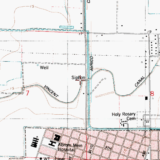 Topographic Map of Vincent Canal, LA