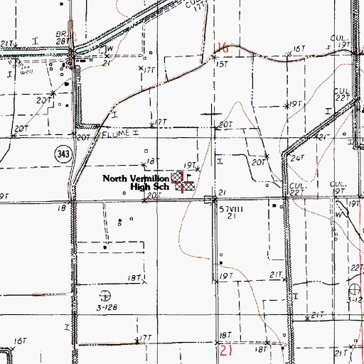 Topographic Map of North Vermilion High School, LA