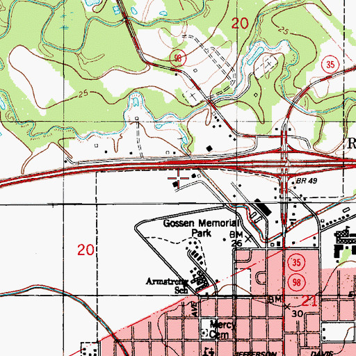 Topographic Map of Abundant Life Assembly of God Church, LA