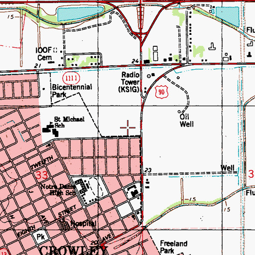 Topographic Map of Acadia General Hospital, LA
