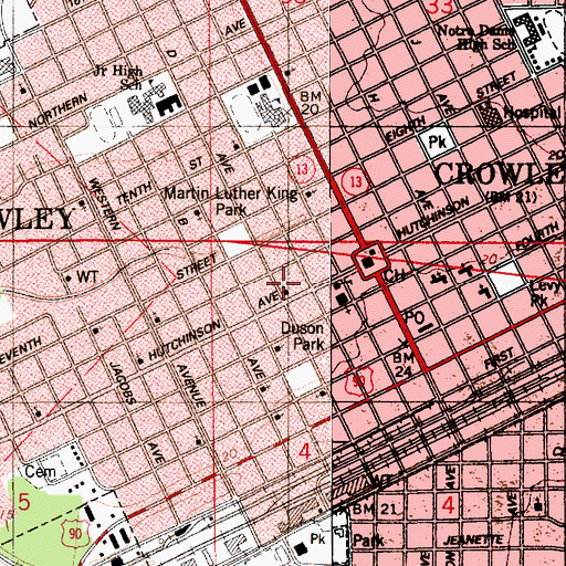 Topographic Map of Bethel Christian Methodist Episcopal Church, LA