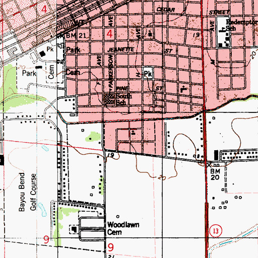 Topographic Map of Bible Missionary Church, LA