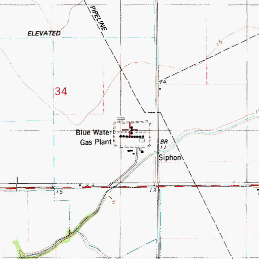Topographic Map of Blue Water Gas Plant, LA