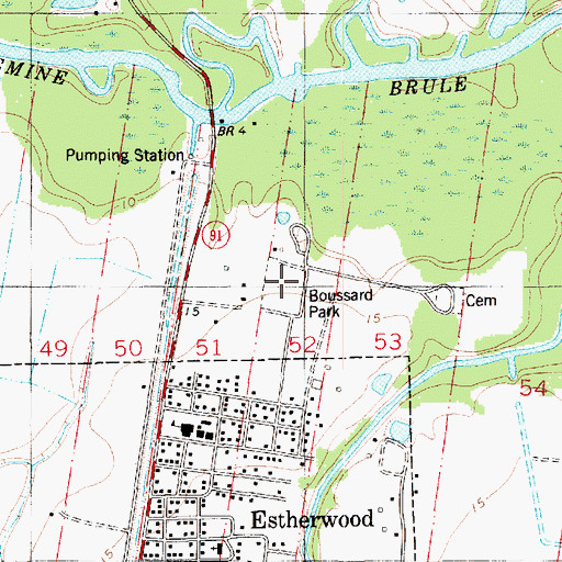 Topographic Map of Boussard Park, LA