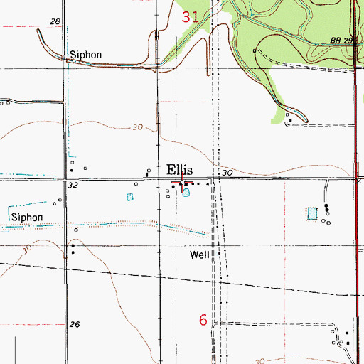 Topographic Map of Ellis Church of the Nazarene, LA