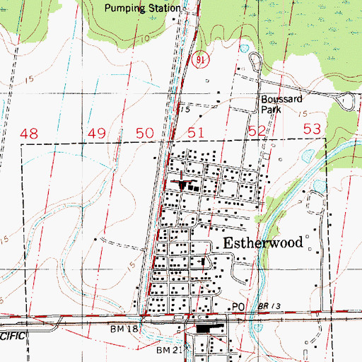 Topographic Map of Estherwood Elementary School, LA