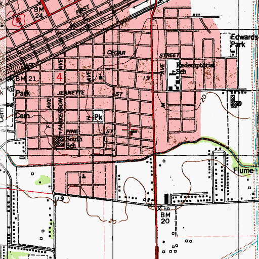 Topographic Map of First Assembly of God Church, LA