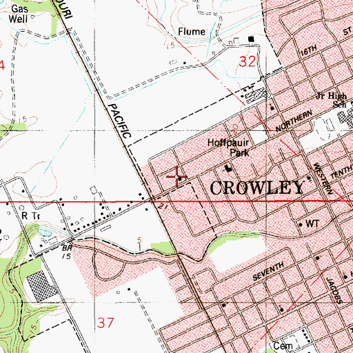 Topographic Map of First Church of the Nazarene, LA