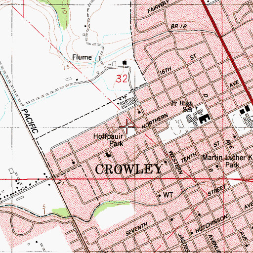 Topographic Map of Hoffpauir Park, LA