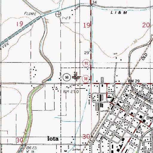 Topographic Map of Iota Elementary School, LA