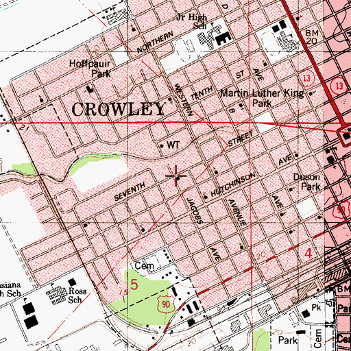 Topographic Map of Jerusalem Baptist Church, LA