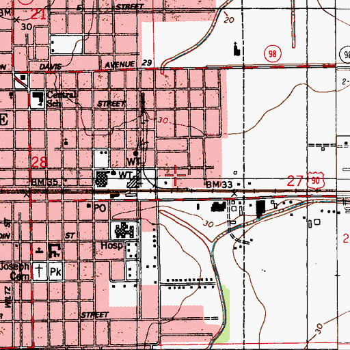 Topographic Map of Mauboles Park, LA