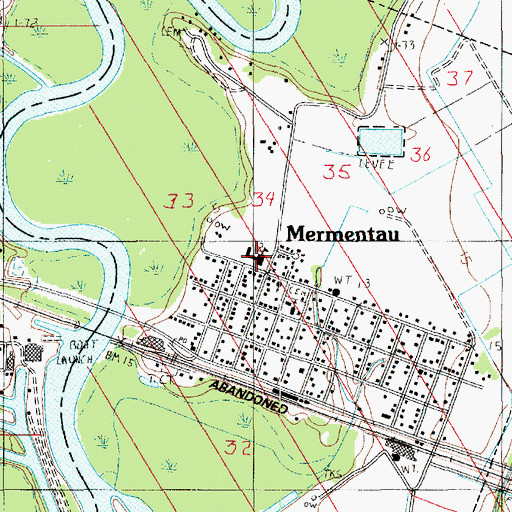 Topographic Map of Mermentau Elementary School, LA