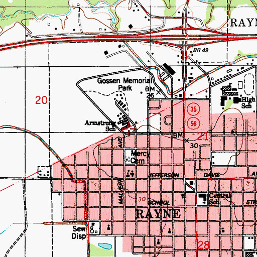 Topographic Map of Northside Community Center, LA