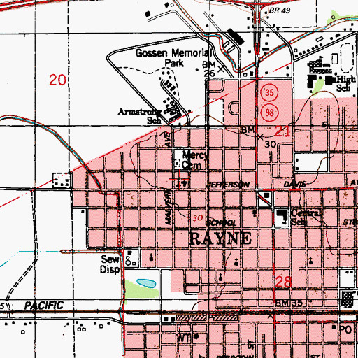 Topographic Map of Our Mother of Mercy Catholic Church, LA