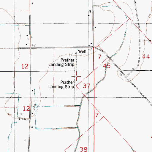 Topographic Map of Prather Landing Strip, LA