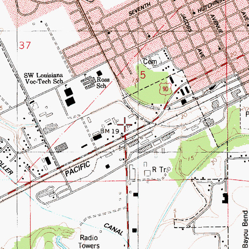 Topographic Map of Rice Museum, LA