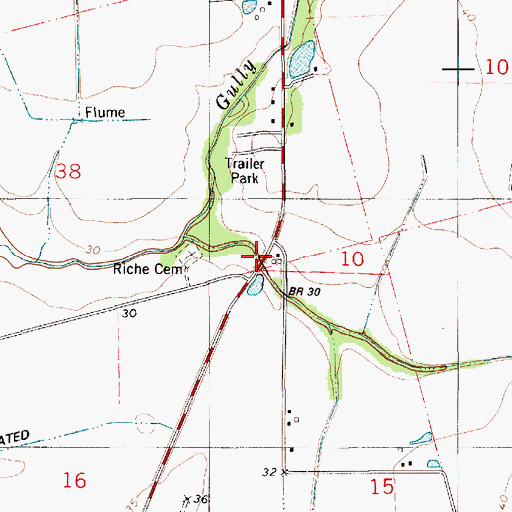 Topographic Map of Ritchie (historical), LA