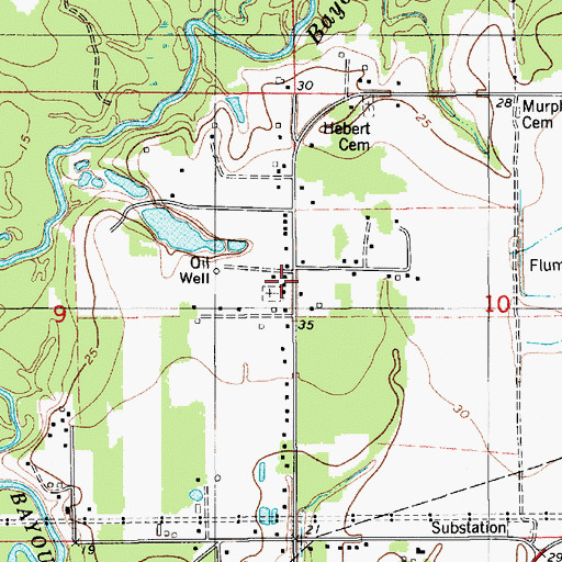 Topographic Map of Roberts Cove Church of Christ, LA