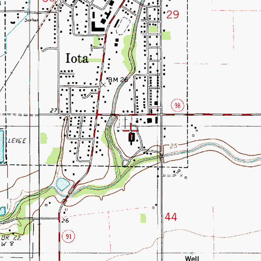 Topographic Map of Saint Francis School, LA