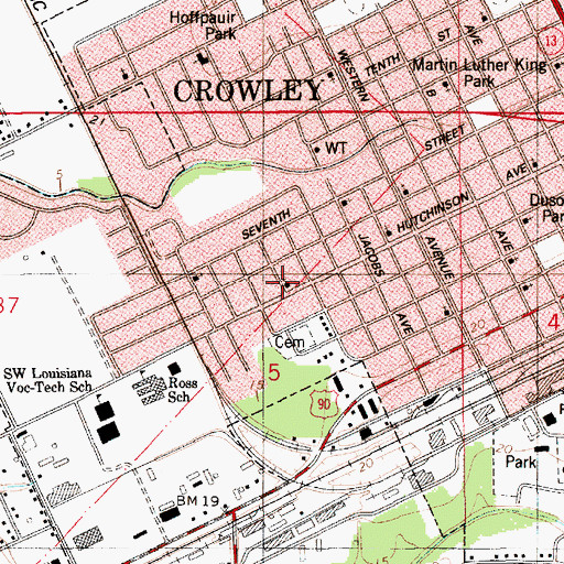Topographic Map of Saint Joseph Baptist Church, LA