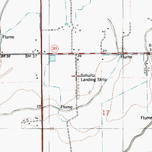 Topographic Map of Schultz Landing Strip, LA