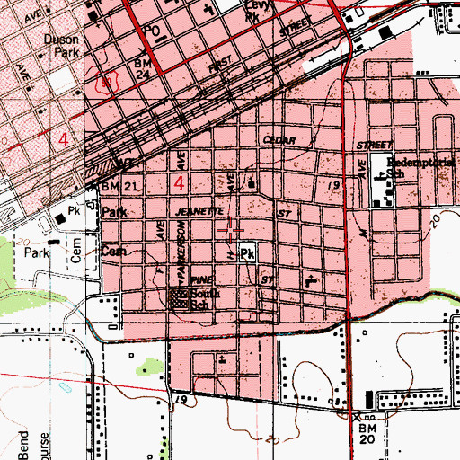 Topographic Map of Crowley Fire Department Sub Station 1, LA