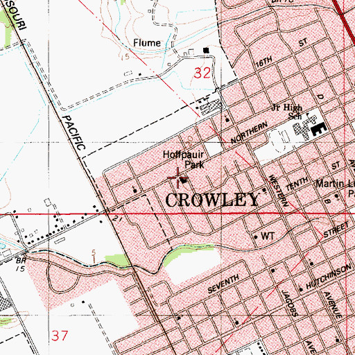 Topographic Map of Trinity Episcopal Church, LA
