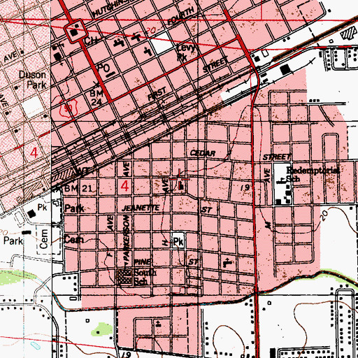 Topographic Map of Wesley United Methodist Church, LA
