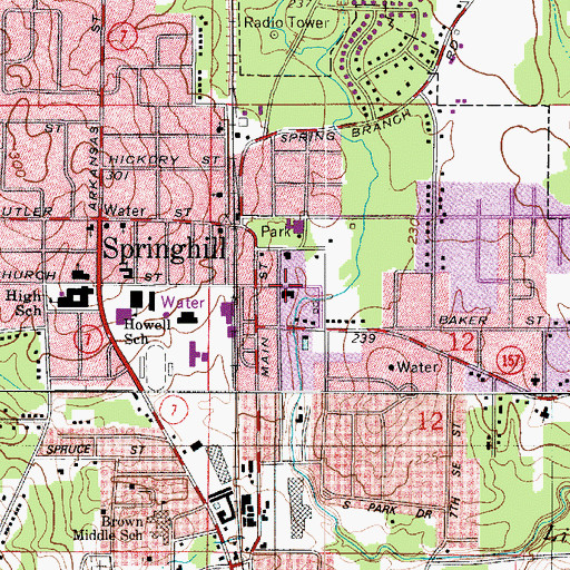 Topographic Map of Fountain View Nursing Home, LA