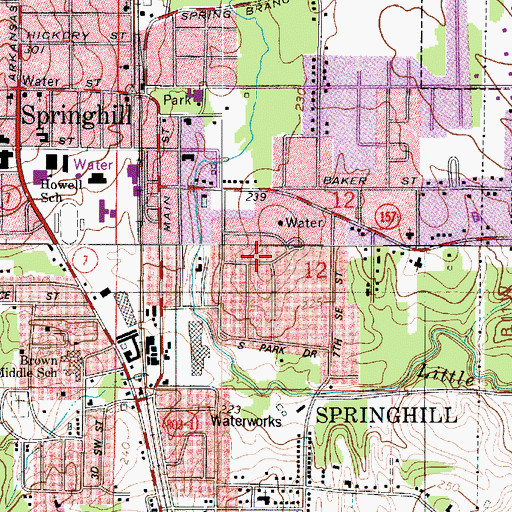 Topographic Map of East Side Subdivision, LA