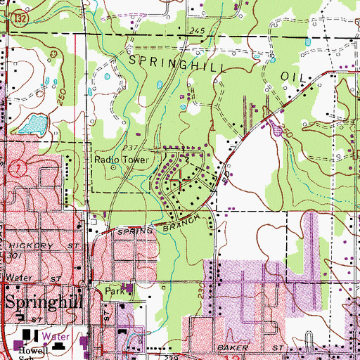 Topographic Map of B and S Park Subdivision, LA