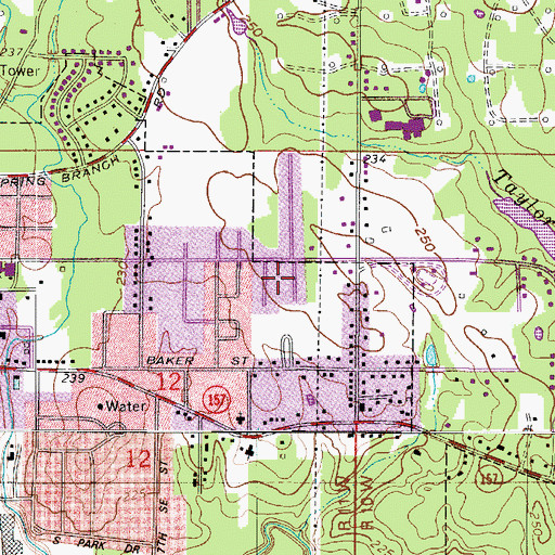 Topographic Map of Woodlawn, LA