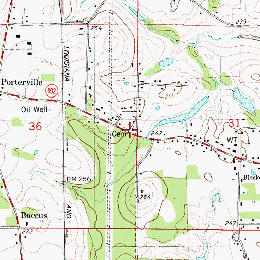 Topographic Map of Blockers Chapel, LA