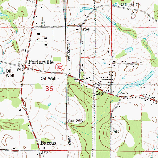 Topographic Map of Bunker, LA
