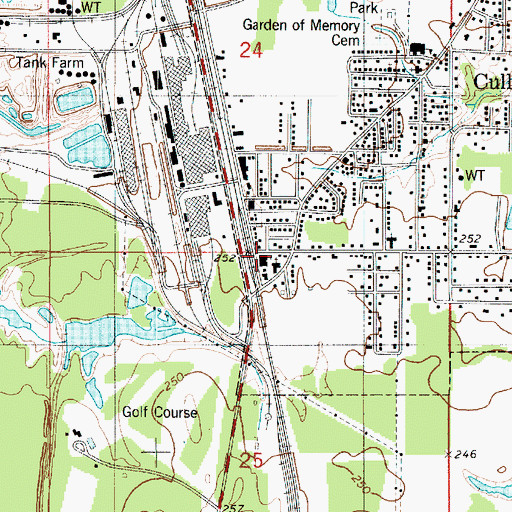 Topographic Map of Cullen Assembly of God Church, LA