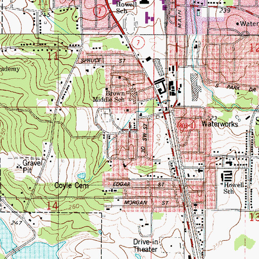Topographic Map of West Side Recreation Area, LA