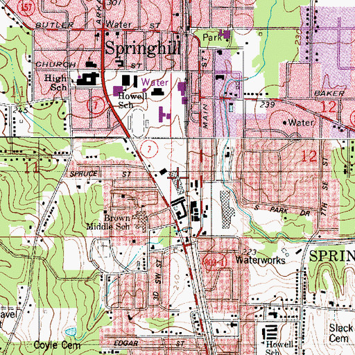 Topographic Map of Pine Plaza Shopping Center, LA