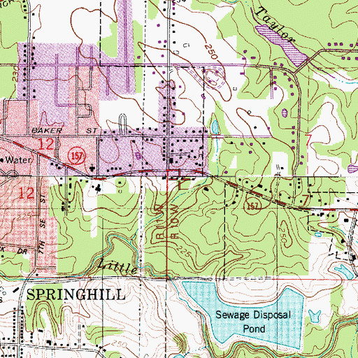 Topographic Map of Meadow Creek Subdivision, LA