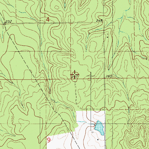 Topographic Map of Gleason Store (historical), LA