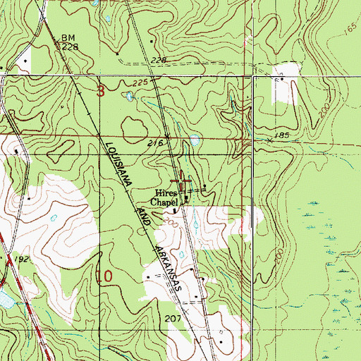 Topographic Map of Pleasant Hill Church (historical), LA