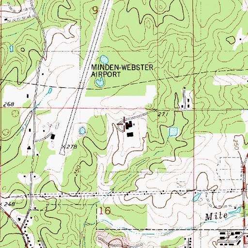 Topographic Map of Glenbrook School, LA