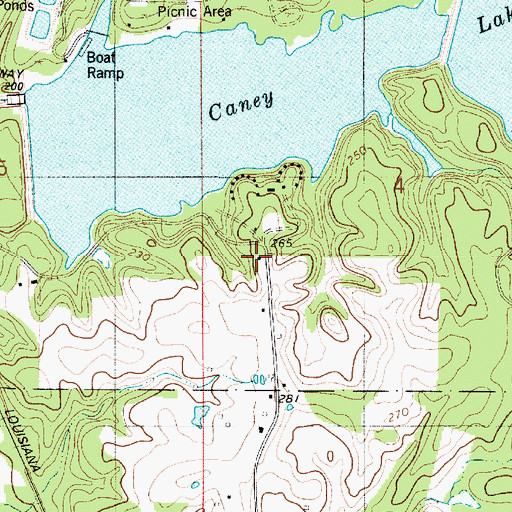 Topographic Map of Oak Grove School (historical), LA