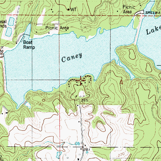 Topographic Map of Camp Yatasi, LA