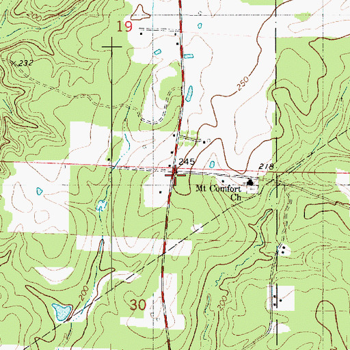 Topographic Map of Shady Grove Church (historical), LA