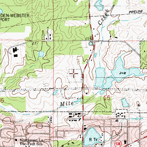 Topographic Map of Garden of Memory Cemetery, LA