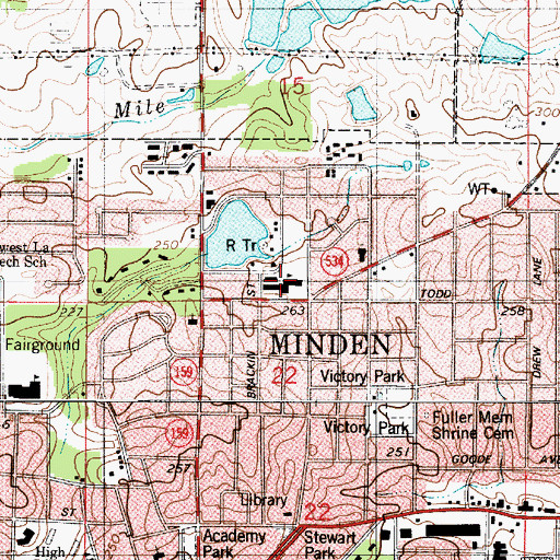 Topographic Map of E S Richardson Elementary School, LA